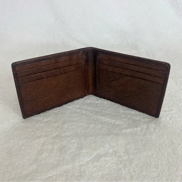 NEW BOSCA Essentials Men's BiFold Wallet Brown Leather Thin Card - Picture 3 of 6